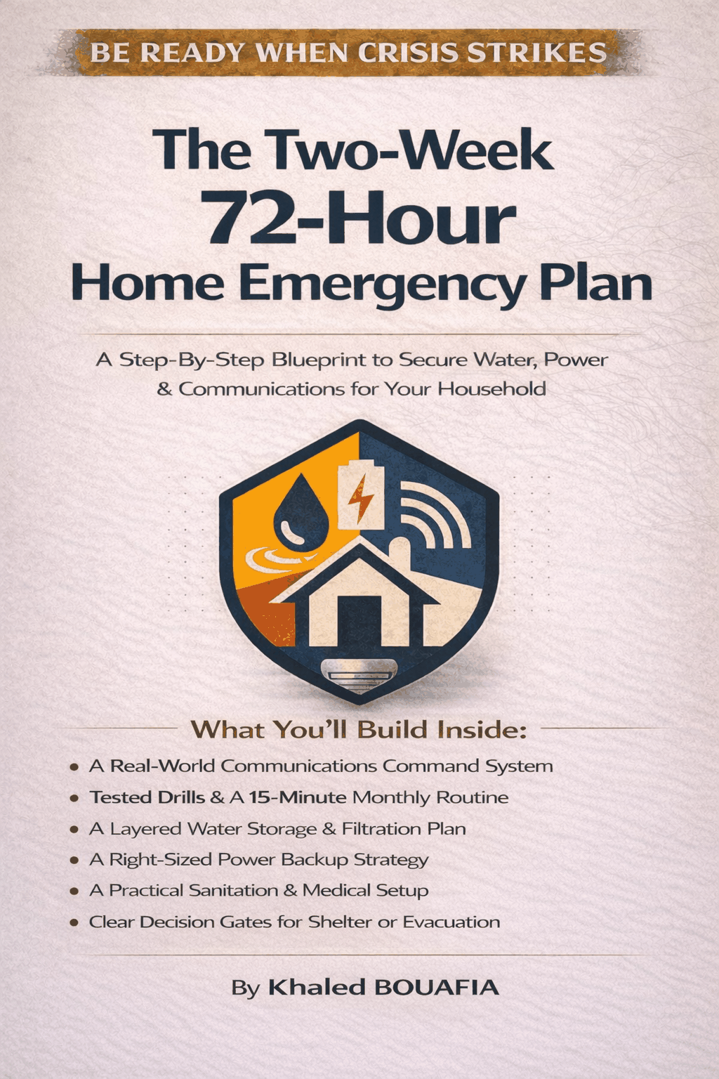 The Two-Week 72-Hour Home Emergency Plan: A step-by-step blueprint for securing water, power, and communications.